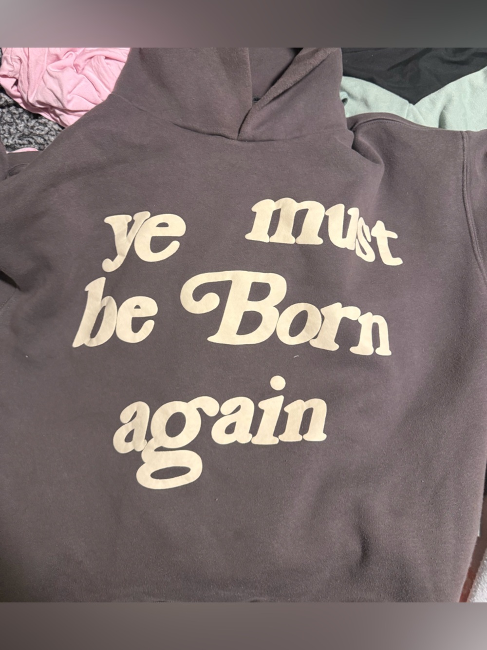Kids Brown Graphic Hoodie with Beige Typography